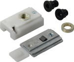 Detent locking for slide rail Dormakaba