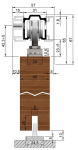Sliding system 2100 mm EV1 anodised Helmet 73 Comfort