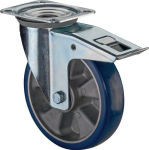 Swivel castor polyurethane with brakes Ø 125 mm Load capacity 300 kg BS Castors