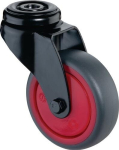 Castor rubber grey Ø 50 mm Load capacity 50 kg with back hole, BS castors