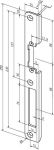Angled striking plate Width 25 mm Length 250 mm canted, right Assa Abloy 63 B