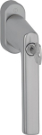 Fenstergriff 32-42 mm abschließbar, F9 Alu stahlfarb. Hoppe Secu100® Hamburg 0700LS/U26 100NM