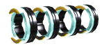 Antriebsrollenset 37 mm, 4 Rollen V-Nut FUEL 4R 2.8 mm / hellgrün - orange EWM