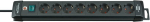 Contactdoosstrip met 8-weg schakelaar 3 m H05VV-F 3G1,5 zwart Brennenstuhl Premium lijn
