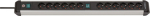 Contactdoosstrip met schakelaars 12-voudig 4 m H05VV-F 3G1,5 aluminium Brennenstuhl Premium lijn