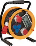 Cable reel 2xCEE 3x230 V FI 25m black H07RN-F 5G4.0 IP44 Brennenstuhl Brobusta 380 yellow