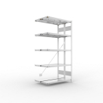 2-regelige aanbouwrekken, geprefabriceerd frame HxLxD 2000x1000x300 mm, gegalvaniseerd Meta Clip DAR 150/1650 kg 2x5 planken