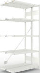 2-regelige aanbouwrekken, geprefabriceerd frame HxLxD 2000x1000x300 mm, RAL 7035 Meta Clip DAR 150/1650 kg 2x5 planken