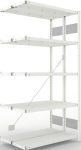 Anbauregal 2-zeilig, Rahmen zerlegt HxLxT 2000x1000x300 mm, RAL 7035 Meta Clip S3 DAR 150/1100 kg 2x5 Böden
