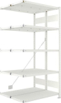 2-regelige aanbouwrekken, geprefabriceerd frame HxLxD 2000x1000x400 mm, RAL 7035 Meta Clip DAR 150/1650 kg 2x5 planken
