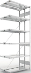 Anbauregal 2-zeilig, Rahmen zerlegt HxLxT 2500x1000x300 mm, verzinkt Meta Clip S3 DAR 150/1650 kg 2x6 Böden