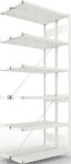 Anbauregal 2-zeilig, Rahmen vorgefertigt HxLxT 2500x1000x300 mm, RAL 7035 Meta Clip DAR 150/2400 kg 2x6 Böden