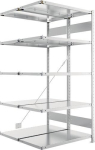 2-regelige aanbouwrekken, geprefabriceerd frame HxLxD 2000x1000x500 mm, gegalvaniseerd Meta Clip DAR 150/1650 kg 2x5 planken