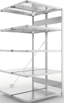 Anbauregal 2-zeilig, Rahmen zerlegt HxLxT 2000x1000x500 mm, verzinkt Meta Clip S3 DAR 150/1100 kg 2x5 Böden