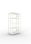 2-regelige basisrekken, geprefabriceerd frame HxLxD 2000x1000x300 mm, RAL 7035 Meta Clip DGR 150/1650 kg 2x5 planken