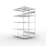 2-regelige aanbouwrekken, geprefabriceerd frame HxLxD 2000x1000x600 mm, gegalvaniseerd Meta Clip DAR 150/1650 kg 2x5 planken