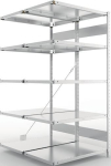 Anbauregal 2-zeilig, Rahmen vorgefertigt HxLxT 2000x1000x600 mm, verzinkt Meta Clip DAR 150/1650 kg 2x5 Böden