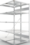 Anbauregal 2-zeilig, Rahmen zerlegt HxLxT 2000x1000x600 mm, verzinkt Meta Clip S3 DAR 150/1100 kg 2x5 Böden