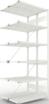 Anbauregal 2-zeilig, Rahmen vorgefertigt HxLxT 2500x1000x400 mm, RAL 7035 Meta Clip DAR 150/2400 kg 2x6 Böden