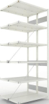 Anbauregal 2-zeilig, Rahmen zerlegt HxLxT 2500x1000x400 mm, RAL 7035 Meta Clip S3 DAR 150/1650 kg 2x6 Böden