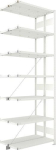 Anbauregal 2-zeilig, Rahmen vorgefertigt HxLxT 3000x1000x300 mm, RAL 7035 Meta Clip DAR 150/1920 kg 2x7 Böden