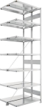 Anbauregal 2-zeilig, Rahmen vorgefertigt HxLxT 3000x1000x400 mm, verzinkt Meta Clip DAR 150/1920 kg 2x7 Böden