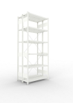 2-regelige basisrekken, geprefabriceerd frame HxLxD 2500x1000x300 mm, RAL 7035 Meta Clip DGR 150/2400 kg 2x6 planken