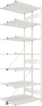 Anbauregal 2-zeilig, Rahmen vorgefertigt HxLxT 3000x1000x400 mm, RAL 7035 Meta Clip DAR 150/1920 kg 2x7 Böden