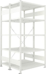 2-regelige basisrekken, geprefabriceerd frame HxLxD 2000x1000x500 mm, RAL 7035 Meta Clip DGR 150/1650 kg 2x5 planken