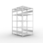 2-regelige basisrekken, geprefabriceerd frame HxLxD 2000x1000x600 mm, gegalvaniseerd Meta Clip DGR 150/1650 kg 2x5 planken