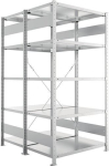 2-regelige basisrekken, geprefabriceerd frame HxLxD 2000x1000x600 mm, gegalvaniseerd Meta Clip DGR 150/1650 kg 2x5 planken