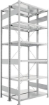 2-regelige basisrekken, geprefabriceerd frame HxLxD 2500x1000x400 mm, gegalvaniseerd Meta Clip DGR 150/2400 kg 2x6 planken