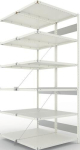 Anbauregal 2-zeilig, Rahmen zerlegt HxLxT 2500x1000x600 mm, RAL 7035 Meta Clip S3 DAR 150/1650 kg 2x6 Böden