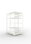 2-regelige basisrekken, geprefabriceerd frame HxLxD 2000x1000x600 mm, RAL 7035 Meta Clip DGR 150/1650 kg 2x5 planken