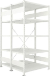 2-regelige basisrekken, geprefabriceerd frame HxLxD 2000x1000x600 mm, RAL 7035 Meta Clip DGR 150/1650 kg 2x5 planken