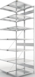 Anbauregal 2-zeilig, Rahmen vorgefertigt HxLxT 3000x1000x600 mm, verzinkt Meta Clip DAR 150/1920 kg 2x7 Böden