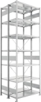 2-regelige basisrekken, geprefabriceerd frame HxLxD 3000x1000x400 mm, gegalvaniseerd Meta Clip DGR 150/1920 kg 2x7 planken