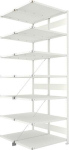 Anbauregal 2-zeilig, Rahmen vorgefertigt HxLxT 3000x1000x600 mm, RAL 7035 Meta Clip DAR 150/1920 kg 2x7 Böden