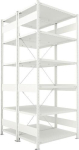 2-regelige basisrekken, geprefabriceerd frame HxLxD 2500x1000x600 mm, RAL 7035 Meta Clip DGR 150/2400 kg 2x6 planken
