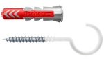 Dübel mit Rundhaken groß nylonbeschichtet, 10x50 RH G N K fischer Duopower SB-Pack 2er