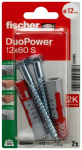 Dowel with hexagonal wood screw with screw, 12x60 fischer Duopower SB-Pack 2-pack