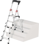 Telescopische trap Treden 3-5 geanodiseerd aluminium, 1430-1900 mm Hailo 100 Topline