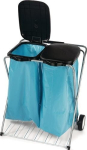 Afvalbakken 20-130 liter HxBxD 780x660x370 mm 2-voudig, met wielen en gaasplank