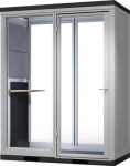 Halleneinbaubox B2199xT1153xH2830 mm 2xVollwand, 3xGlaswand, 1xEinzeltür Trendline CoWoCube 2