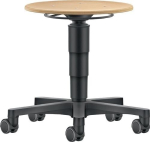 Drehhocker mit Rollen Buche natur, 450-650 mm Holz Bimos
