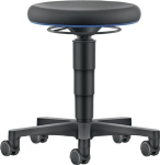 Drehhocker mit Rollen Kunstleder schwarz, 450-650 mm Bimos