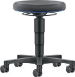Drehhocker mit Rollen Integralschaum schwarz, 450-650 mm Bimos