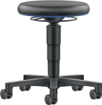Drehhocker mit Rollen Supertec schwarz, 450-650 mm Bimos