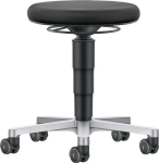 Drehhocker mit Rollen Stoffpolster schwarz, 450-650 mm Bimos