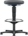 Drehhocker mit Bodengleiter und Fußring Supertec schwarz, 560-830 mm Bimos